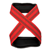 Red W8TRAIN Padded Figure-8 Wrist Lifting Straps for Powerlifting, Deadlift, Shrugs