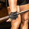 Black W8TRAIN Padded Figure-8 Wrist Lifting Straps for Powerlifting, Deadlift, Shrugs