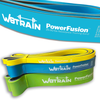 yellow, blue and green w8train resistance band set 